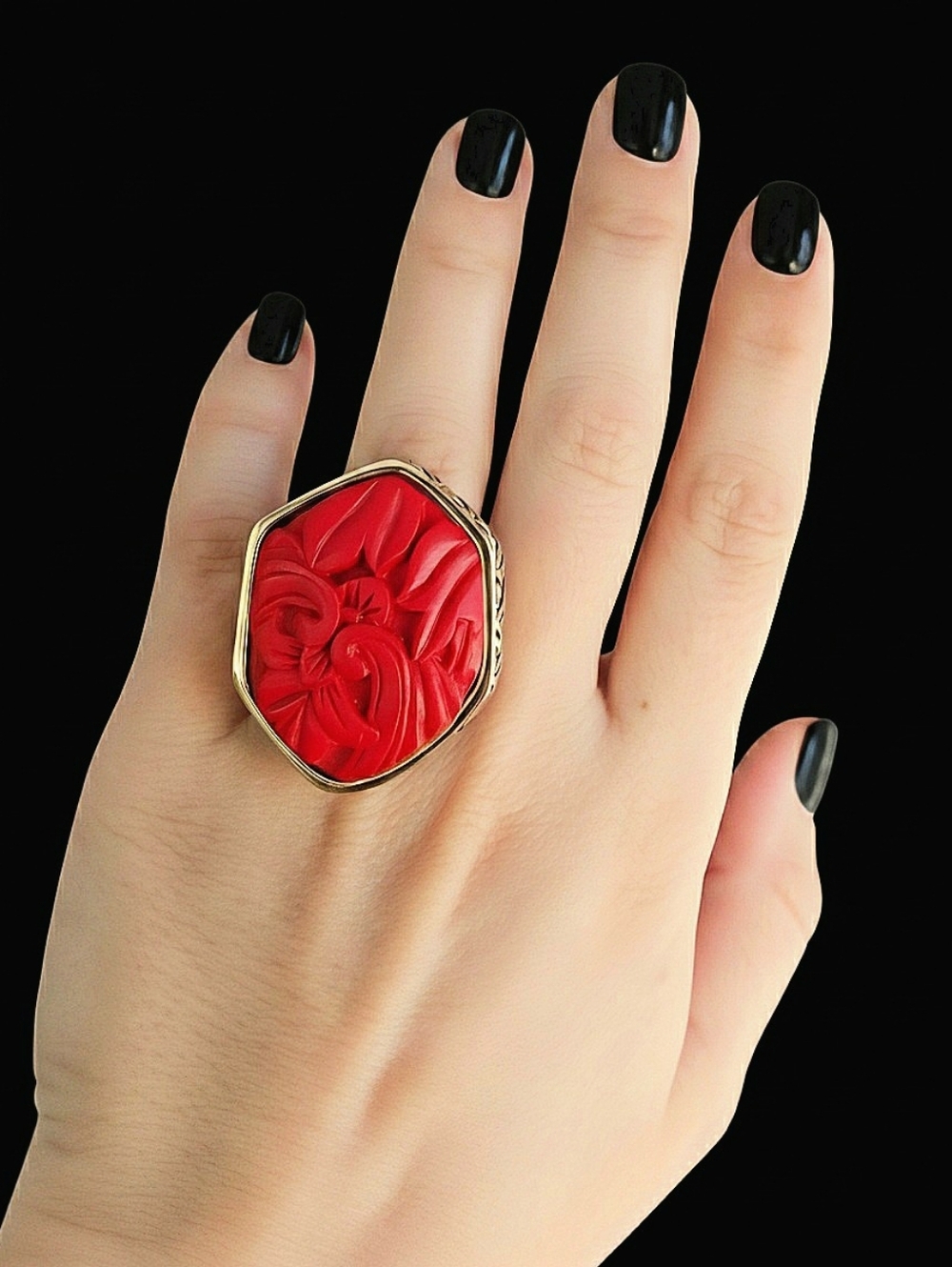 Very Unique Cinnabar Ring